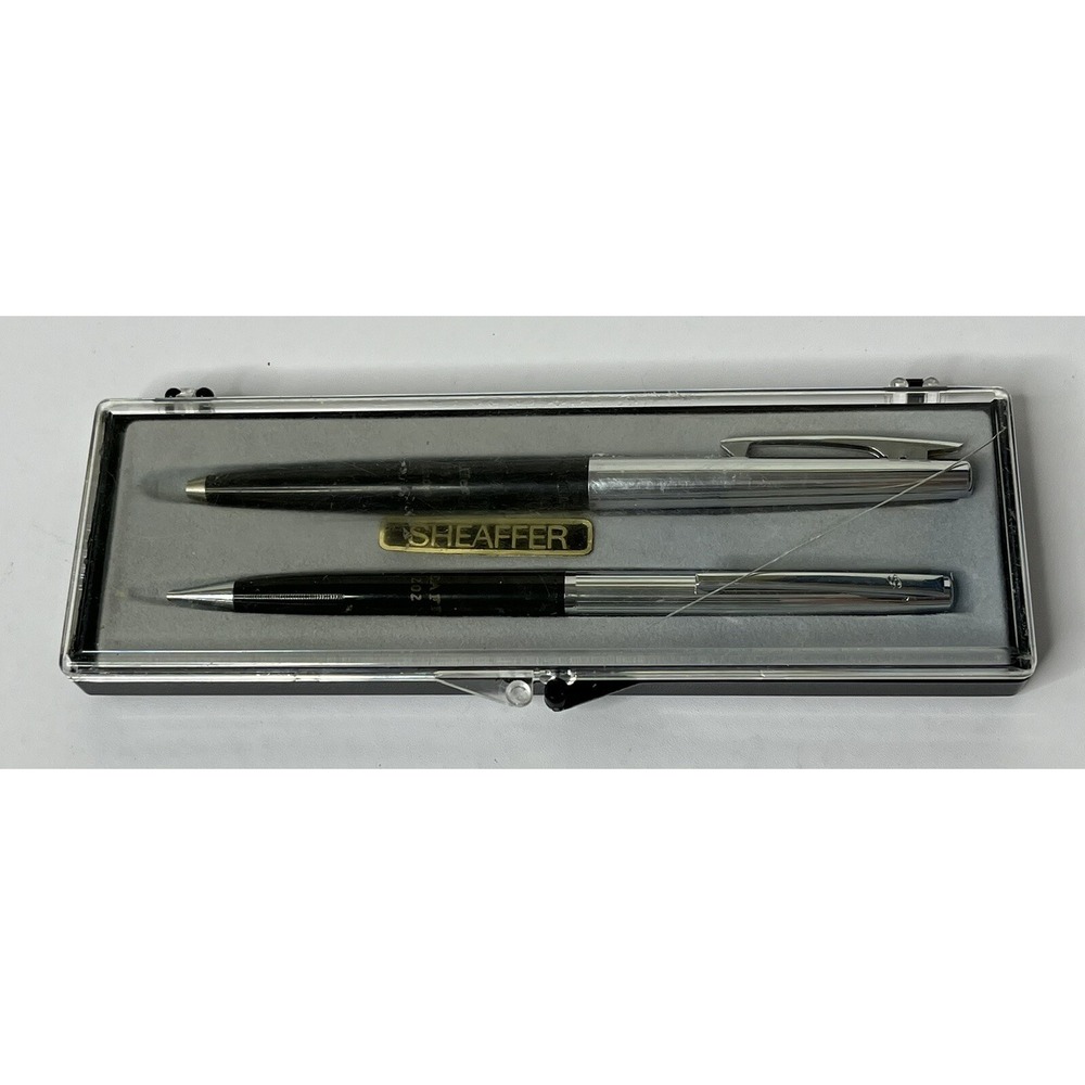 Sheaffer Black and Silver Pencil 202 and Pen 203 Set In Case‎